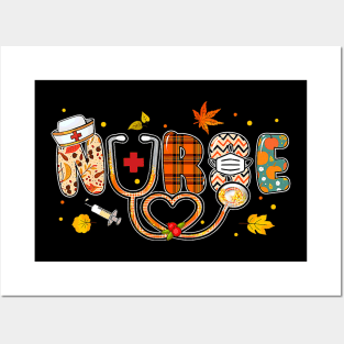 Love Nurse Life Pumpkin Fall Autumn Thanksgiving Nursing Posters and Art